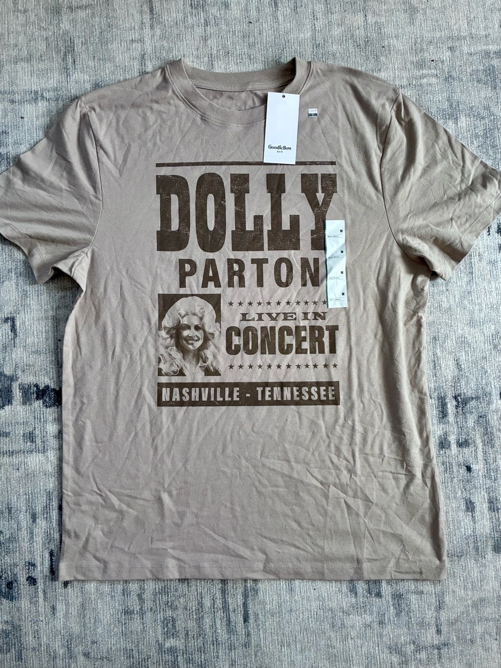 Goodfellow & Co Taupe Dolly Parton Concert Graphic Tee
